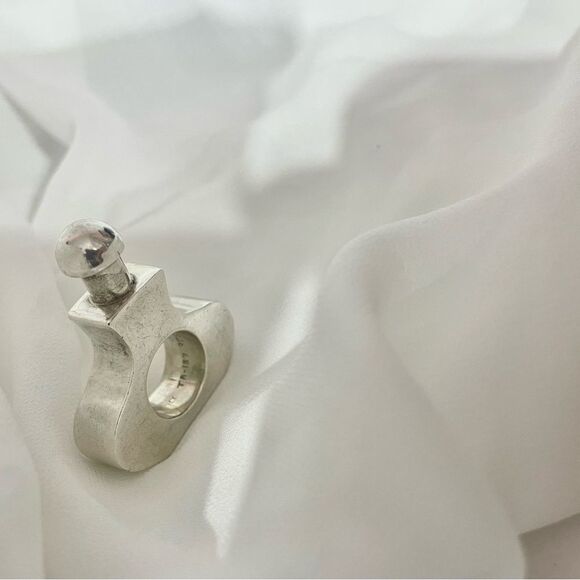 RARE! Sterling Silver Mexico 1970 Taxco Modernist Perfume Bottle - Picture 8 of 13